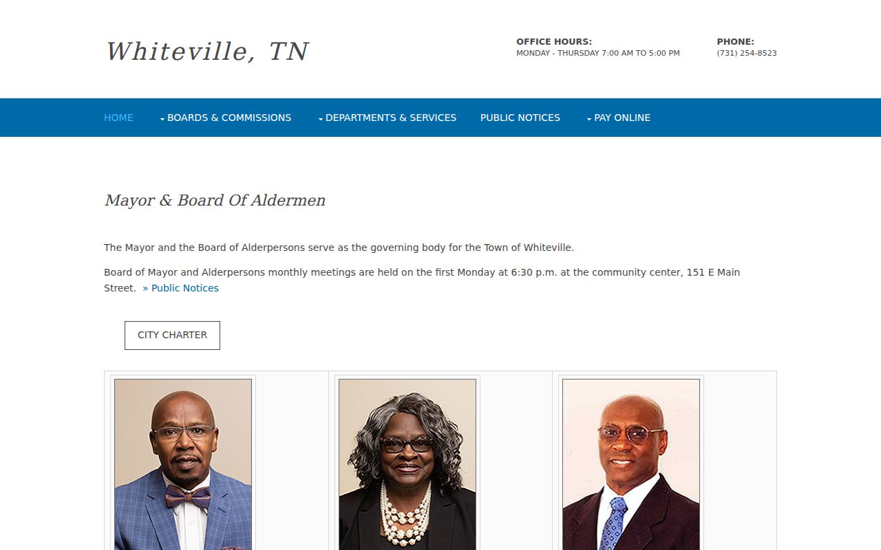 Whiteville warrant records, town government and court-clerk contact information