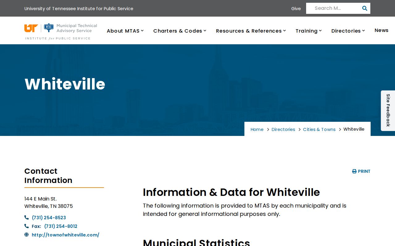 Hardeman County municipal warrant records, Whiteville clerk and police contact information