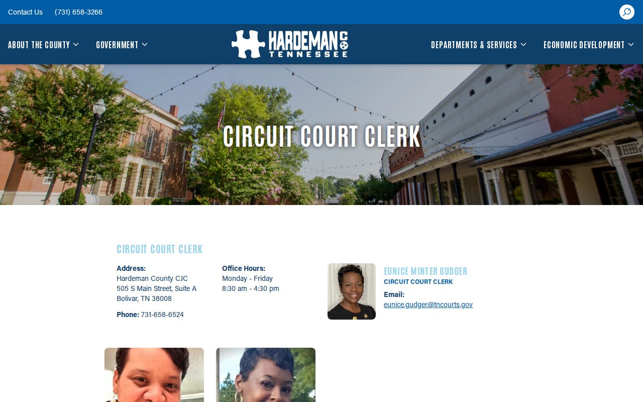 Hardeman County warrant records, Circuit Court Clerk office information